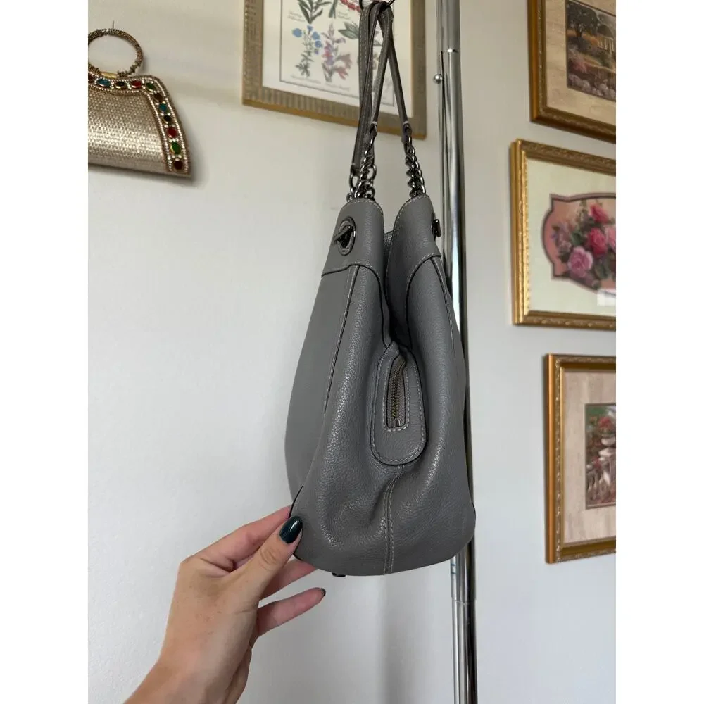 Coach Turnlock Edie Grey Shoulder Bag